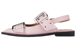 GANNI Eyelet Detailed Buckle Ballerinas Women's