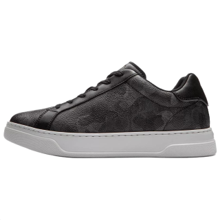 COACH Highline Leather Low top Skateboard Shoes Men's Black