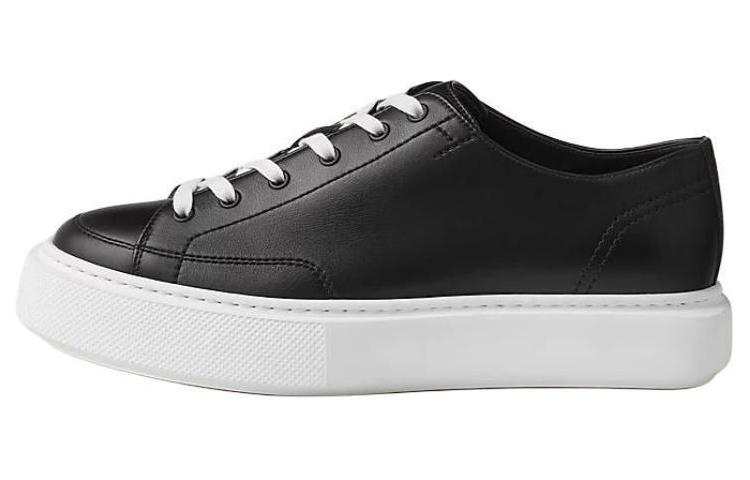 HERMES Haru Leather Low top Skateboard Shoes Men's Black