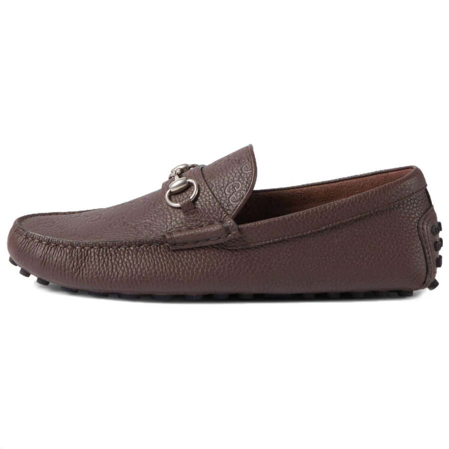 GUCCI DRIVER Gommino Loafers Men's Dark Brown