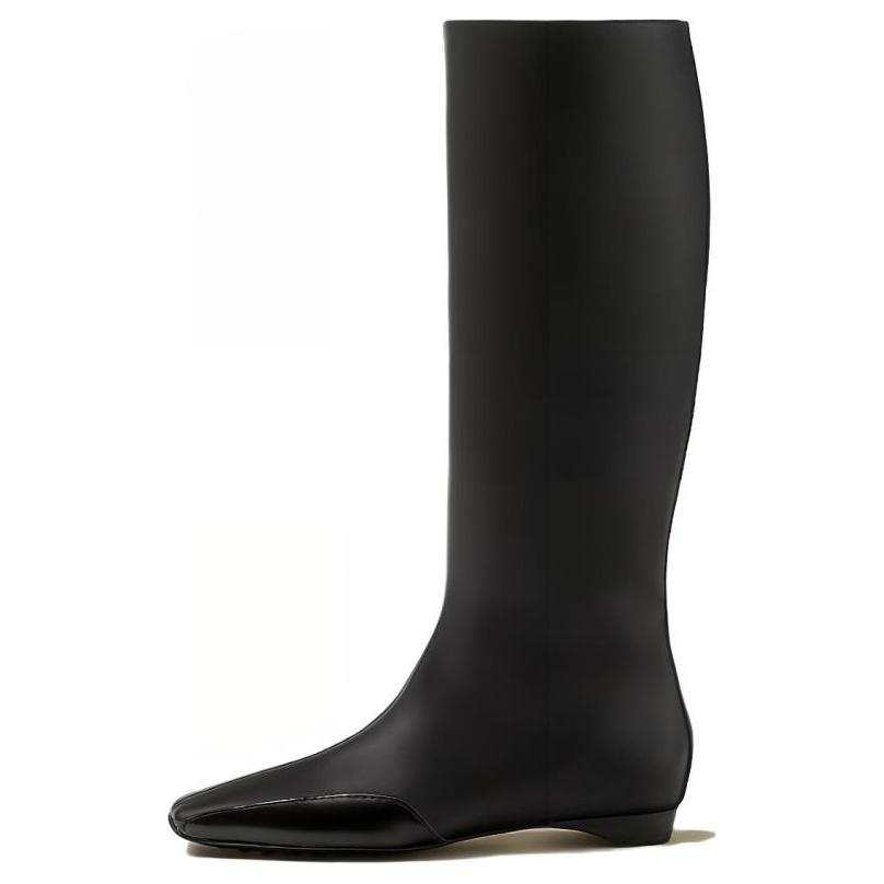 HERMES HERMES Finale Leather Knee high Boots Women's Black