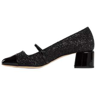 Jimmy Choo Elisa Leather Chunky Heel Mary Jane Shoes 4.5cm Women's Black