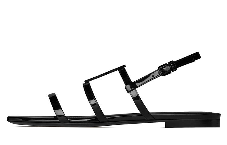 SAINT LAURENT Cassandra One Strap Sandals 0.5cm Women's Black