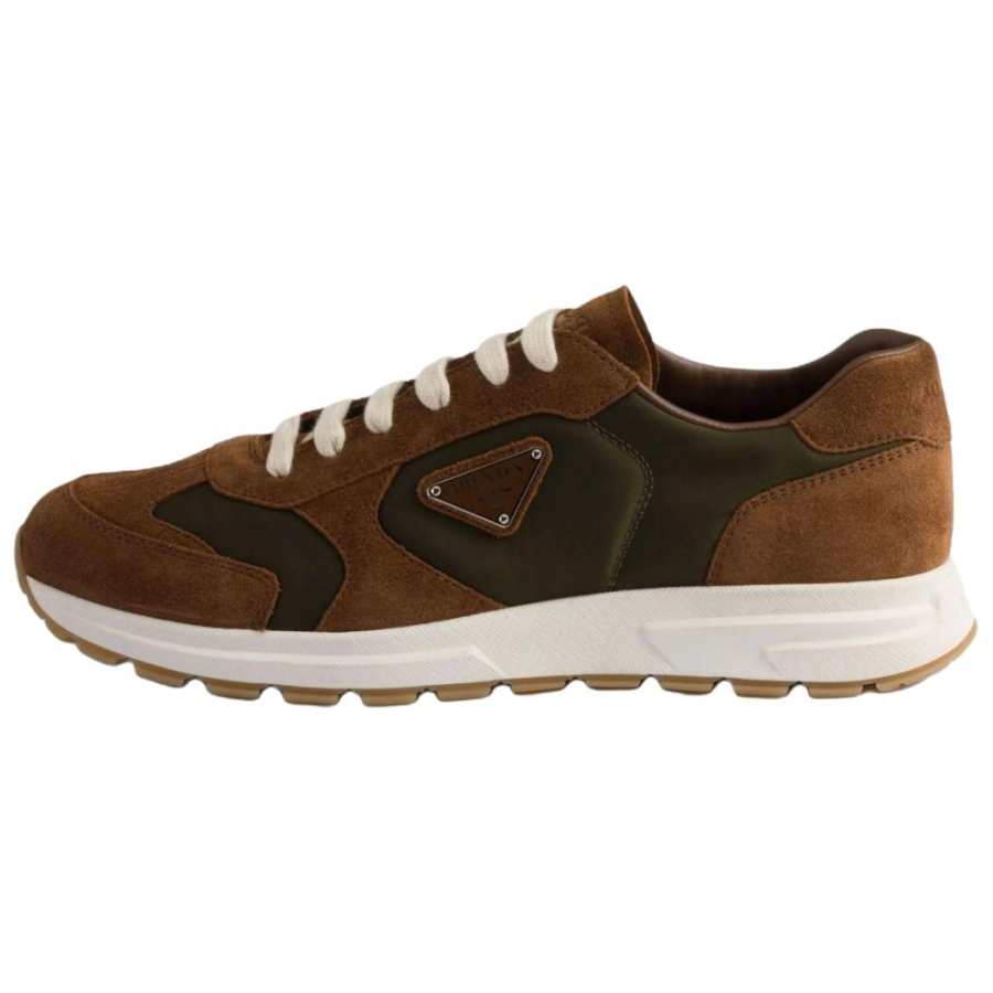 PRADA PRADA Suede Low top Casual Shoes Men's Umber