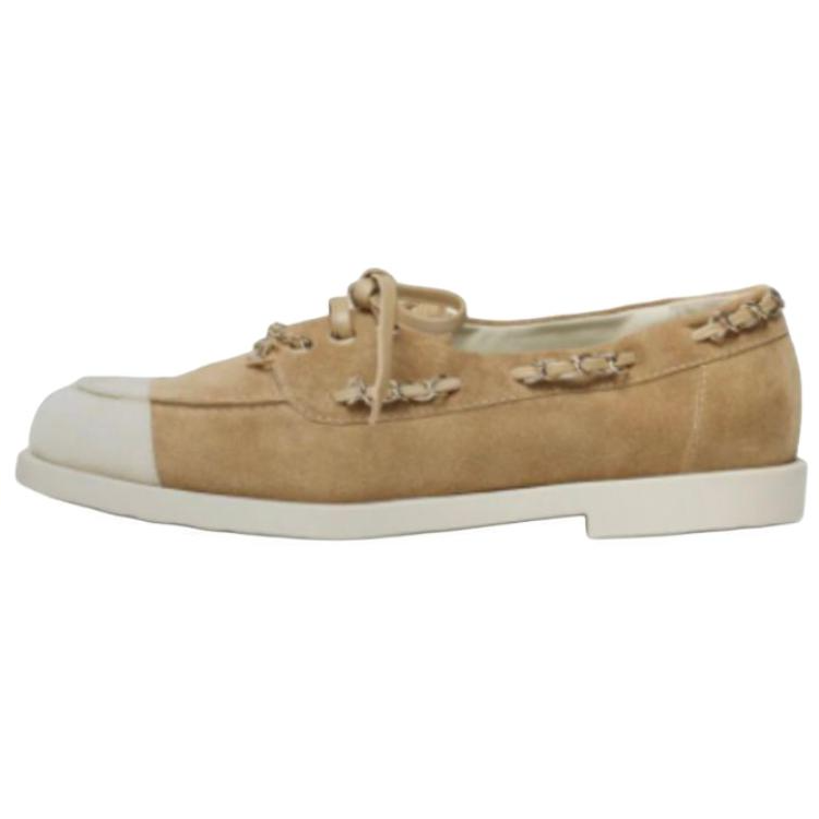 CHANEL 26C Calfskin Casual Shoes Women's Brown