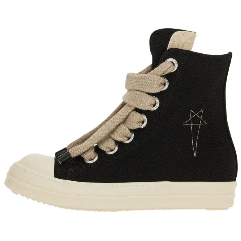 Rick Owens DRKSHDW CONCORDIANS JUMBOLACE High top Canvas Shoes 3.5cm Men's Black