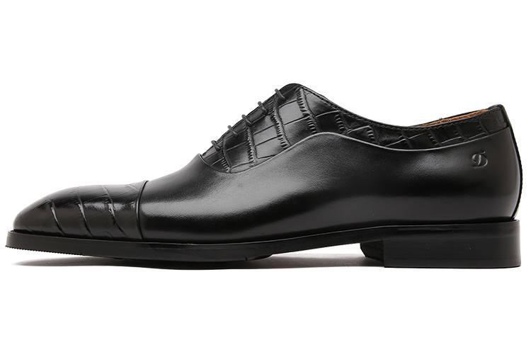 S.T.Dupont S. T.DUPONT Top Grain Cow Leather Dress Shoes Men's Black