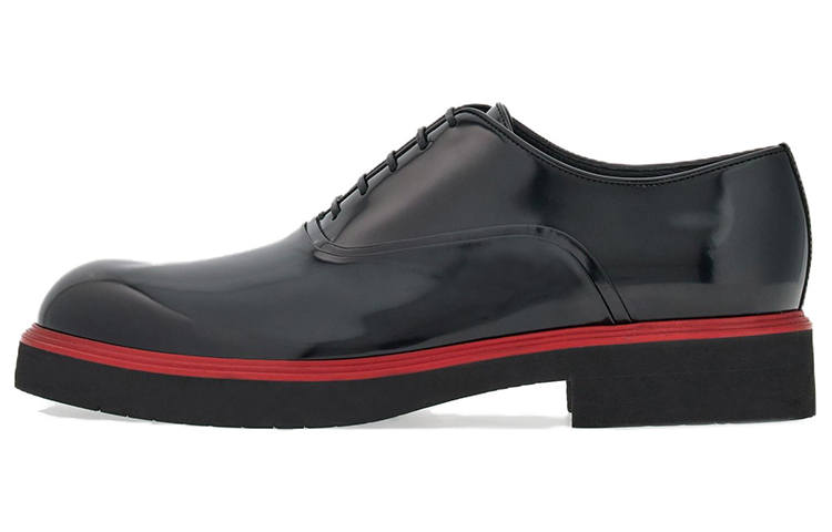 FERRAGAMO Contrasting-border Leather Oxford Shoes
