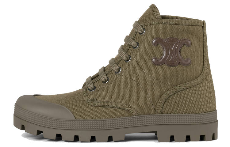 CELINE CELINE Patapans Combat Boots Women's Army Green