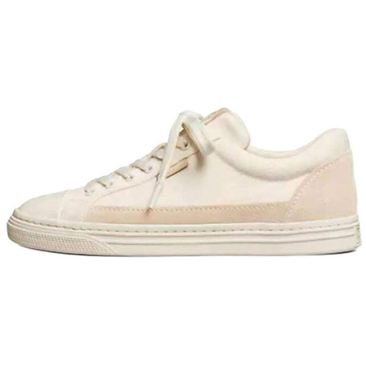 TORY BURCH Classic Court Low top Stylish Skateboarding Shoes Women's Cream White