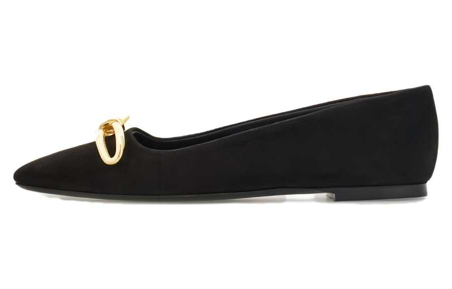 FERRAGAMO Bow-detailing Leather Ballerina Shoes