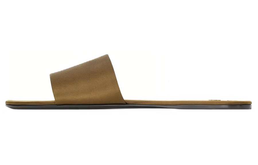 SAINT LAURENT Slide Slippers Women's Dark Olive