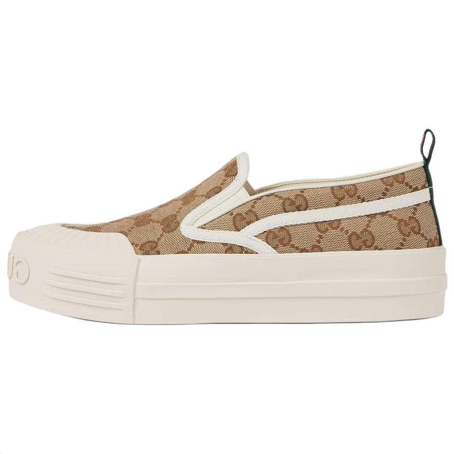 GUCCI Original GG Low top Canvas Shoes Women's Beige