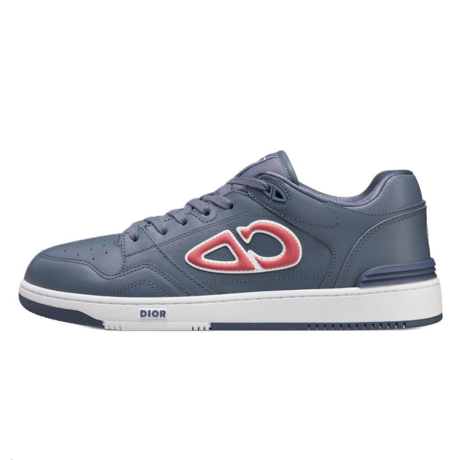 DIOR x STONE ISLAND B57 Leather Low top Skateboard Shoes Unisex Blue Gray