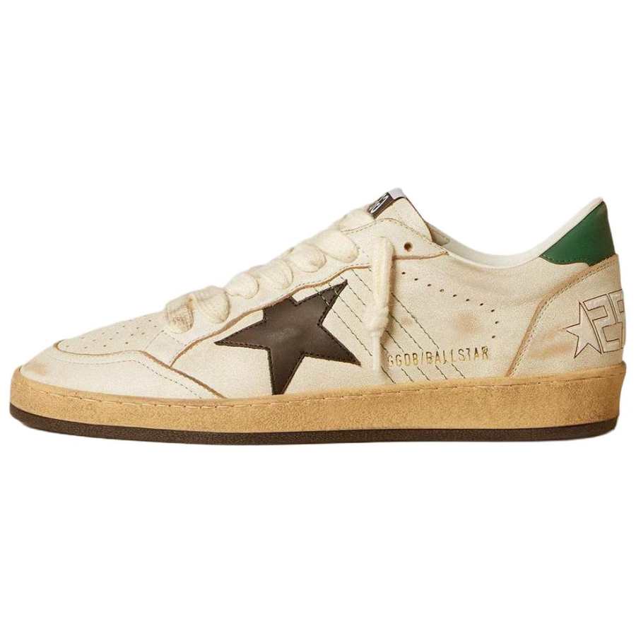 Golden Goose Ball Star Cow Leather Low top Skateboard Shoes Men's Beige
