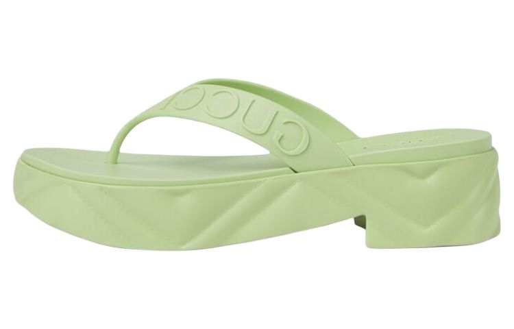 GUCCI Thong Platform Sandal Light Green Women's