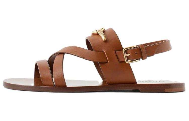 Valentino Logo Plaque Open Toe Sandals Women's