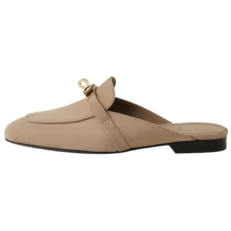 HERMES HERMES Oz Closed Toe Slippers Women's Beige