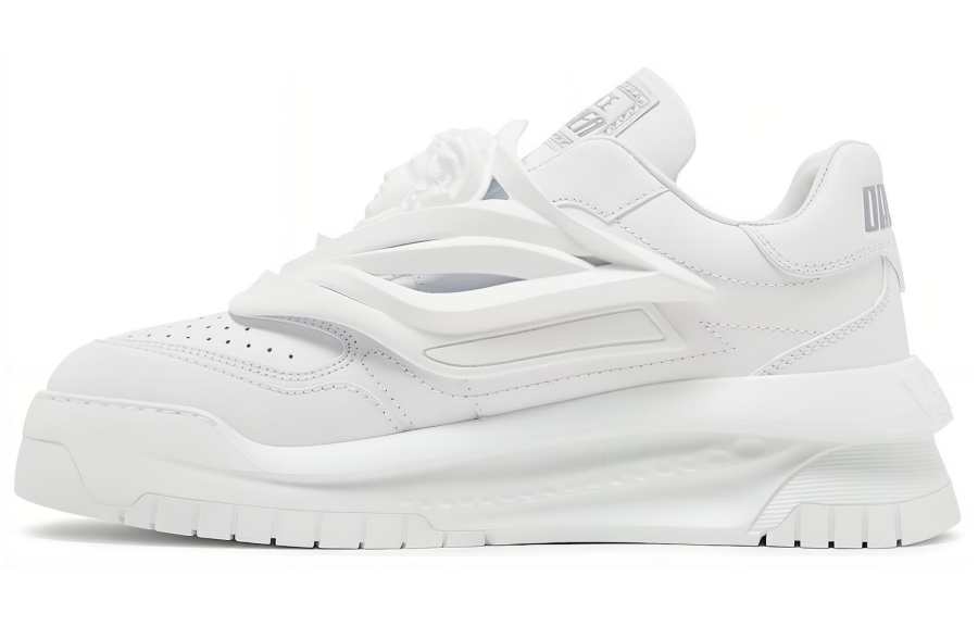 VERSACE Odissea Cow Leather, Leather Low top Casual Shoes Men's White