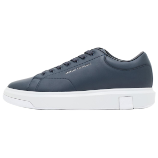 ARMANI EXCHANGE ARMANI EXCHANGEAE Leather Low top Stylish Skateboarding Shoes Men's Marine Blue