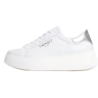 Twinset Cow Leather Low top Casual Shoes Women's White