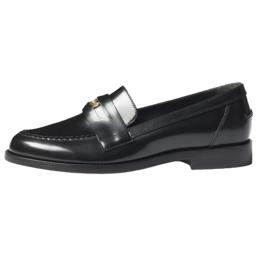 CHANEL 25B Calfskin Casual Shoes Women's Black