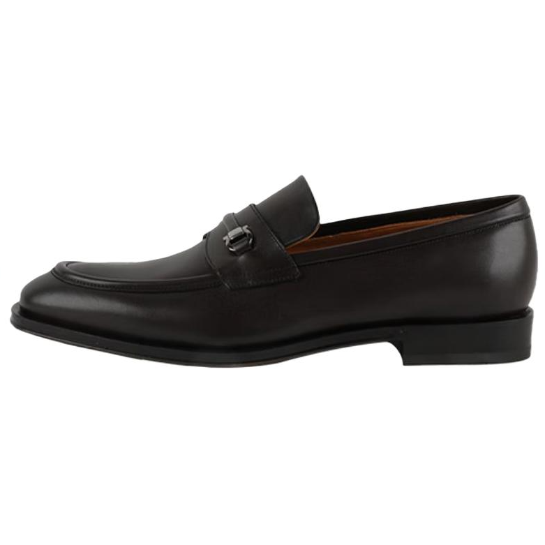 FERRAGAMO Cow Leather Casual Shoes Men's Coffee Brown
