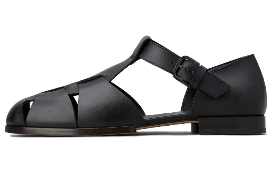 TOD'S Leather Roman Sandals Men's Black