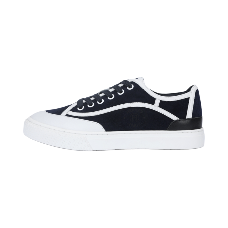 HERMES Get Suede Stylish Skateboarding Shoes Women's Blue White