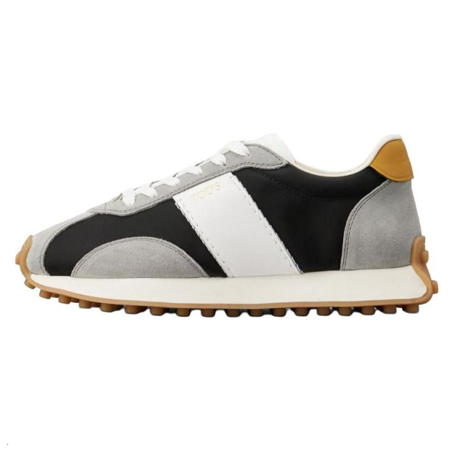 TOD'S T Vintage Leather Low top Casual Shoes Women's Black White