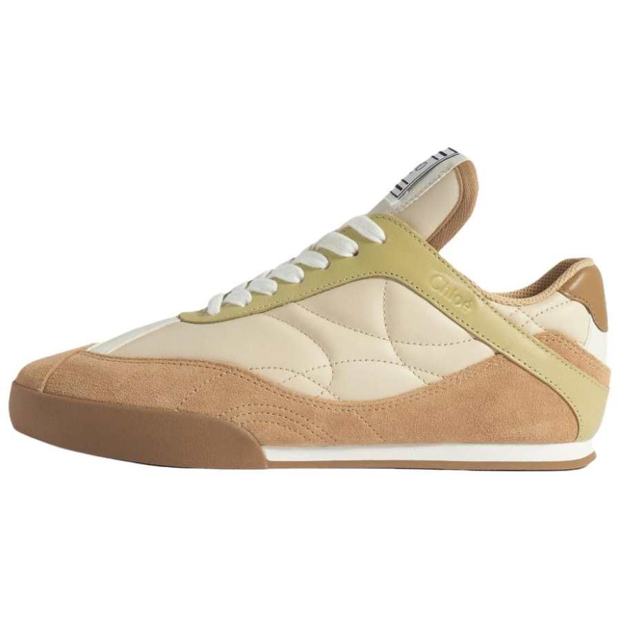 Chloé Chloe Kick Leather, Suede Low top Casual Shoes Women's Tan