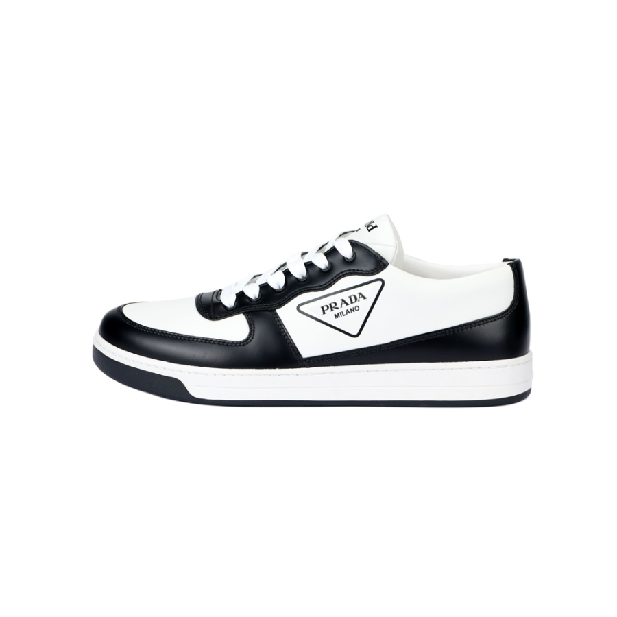PRADA PRADA Leather Low top Skateboard Shoes Men's White Black