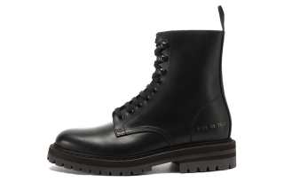 COMMON PROJECTS Leather Short Combat Boots Women's Black
