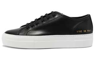 COMMON PROJECTS Leather Comfortable Round Toe Low top Skateboard Shoes Women's Black