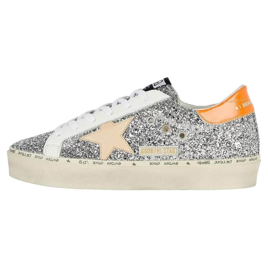 Golden Goose Leather Low top Skateboard Shoes Women's Silver