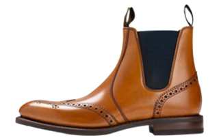 LOAKE Leather Short Mid Calf Chelsea Boots Men's Light Brown
