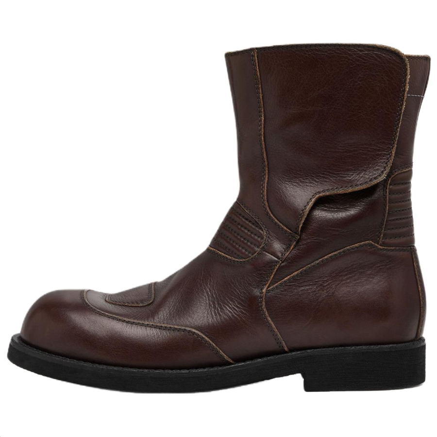 MM6 Maison Margiela Calfskin Ankle Boots Men's Dark Brown