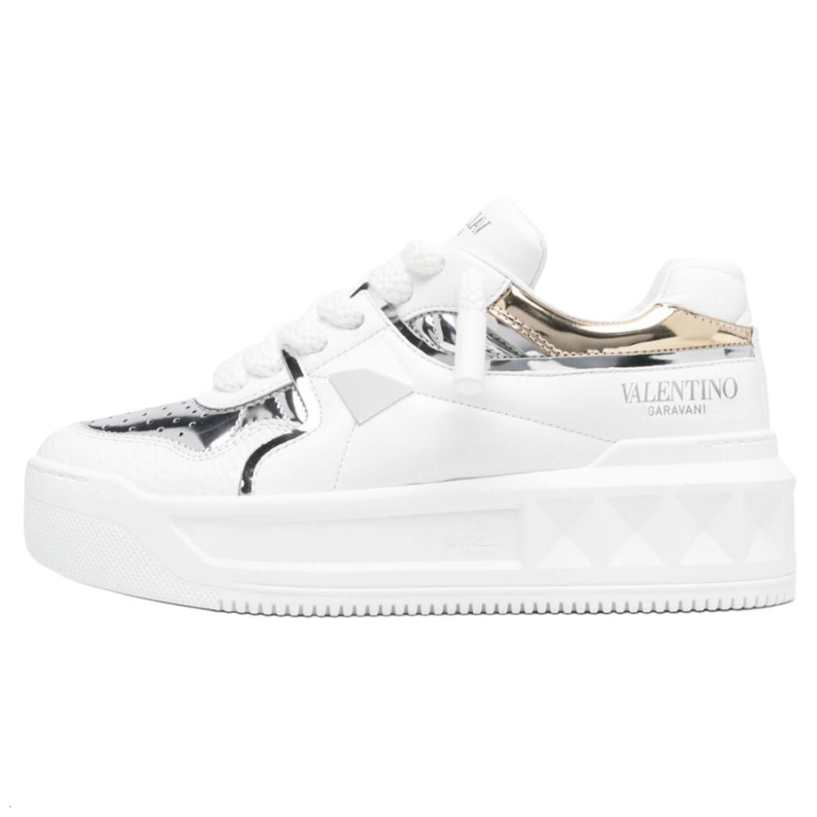 Valentino Cow Leather Low top Skateboard Shoes 4.5cm Women's White