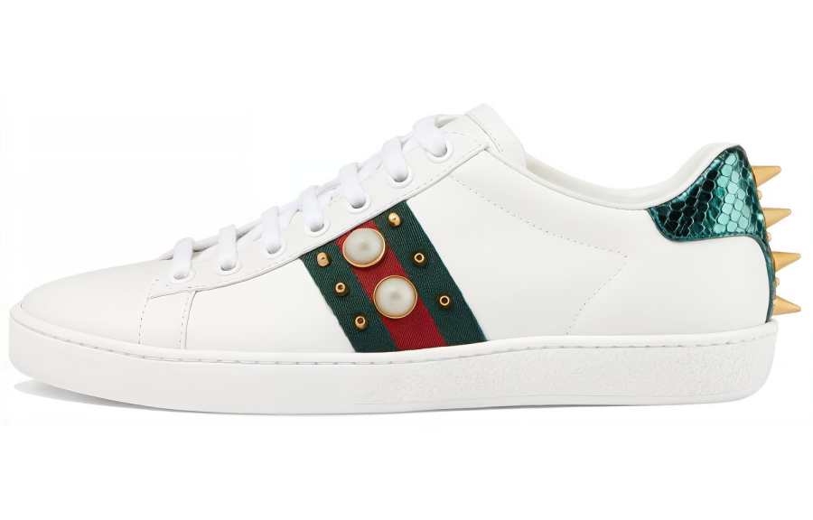 Gucci Wmns Ace Studded 'White' Women's
