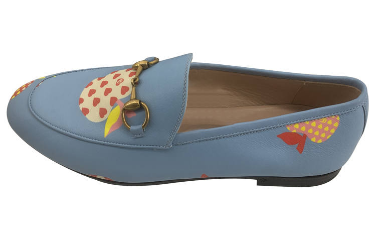 GUCCI Leather Slip On 'Blue Red' Women's