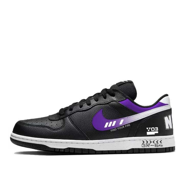 Nike Nike Big Thermal Cushioning Abrasion Resistant Low top Skateboard Shoes Unisex Black Purple