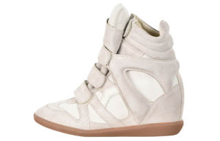 ISABEL MARANT Leather Hook and loop Cushioning High top Sports Casual Shoes Women's Beige
