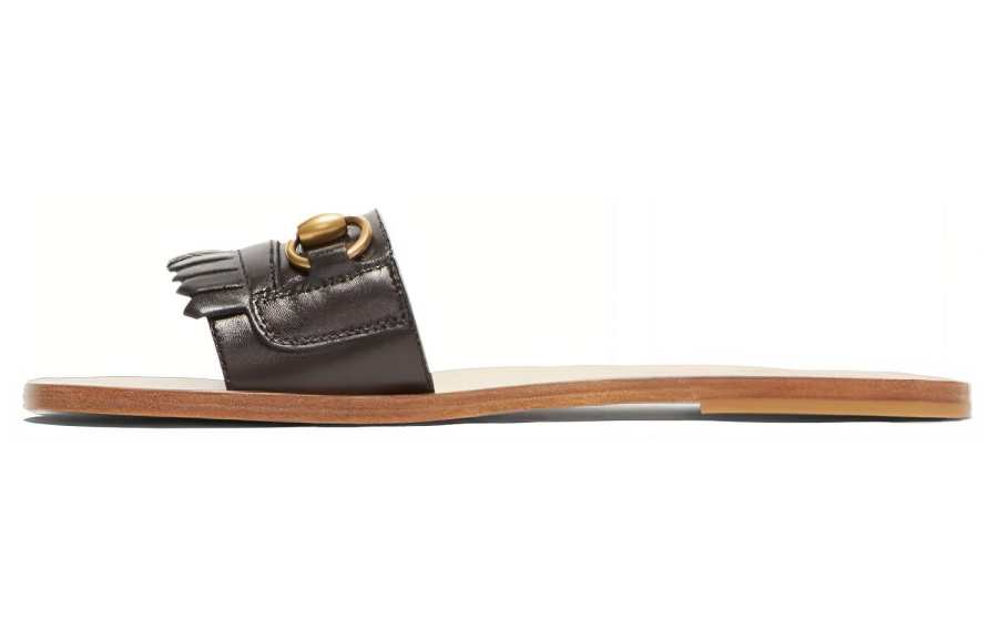GUCCI Horsebit Slide Slippers Women's Black