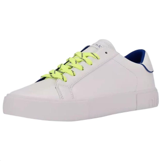 CALVIN KLEIN Leather Low top Skateboard Shoes Men's White Green