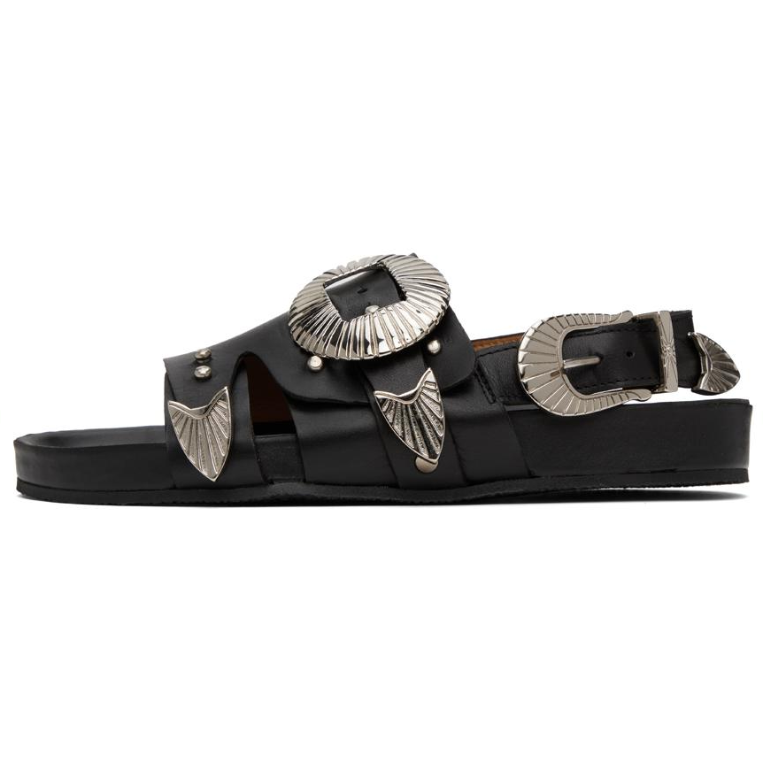 Toga Pulla Toga Pulla Leather One Strap Sandals Women's Black