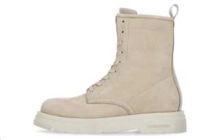 WOOLRICH Cow Leather Ankle Boots Women's Beige