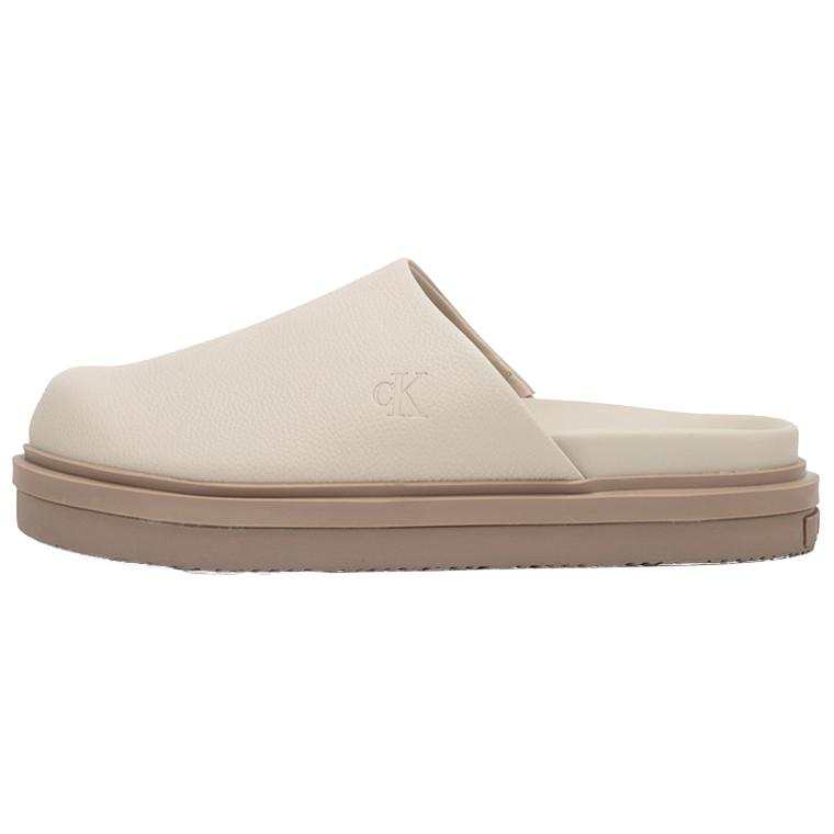 CKJ CALVIN KLEIN JEANS Closed Toe Slippers Women's Khaki Beige