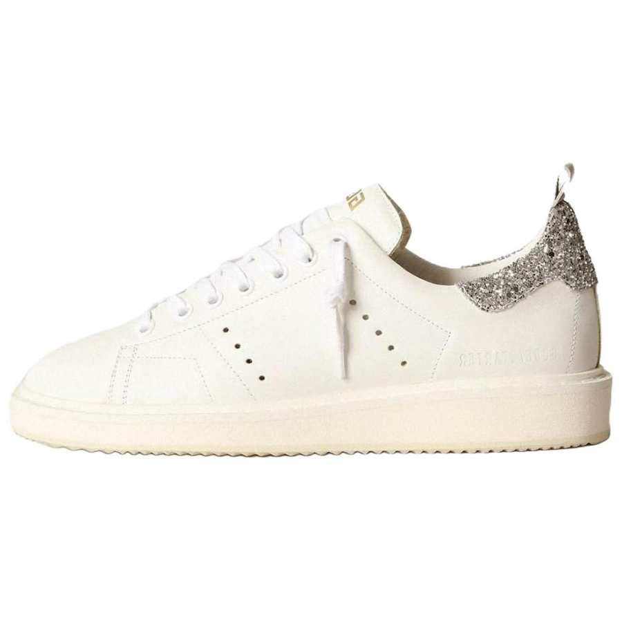 Golden Goose Cow Leather Low top Skateboard Shoes Women's White