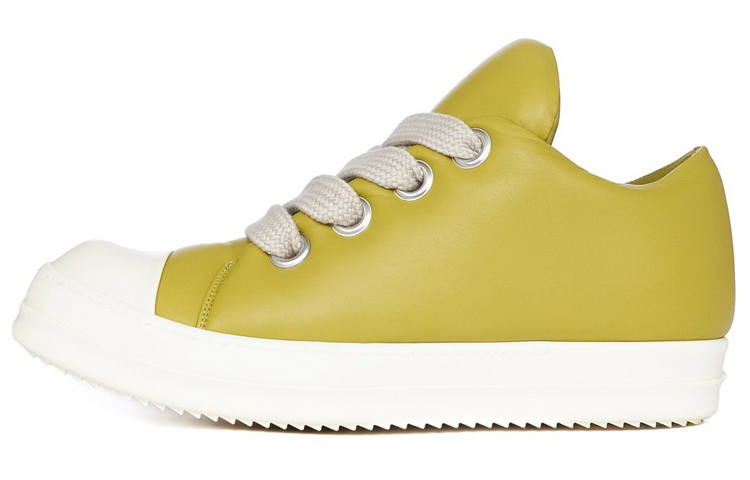 RICK OWENS RICK OWENS/RO LUXOR Leather Abrasion Resistant Abrasion Resistant Low top Skateboard Shoes Men's Light Green