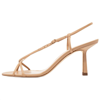 STUDIO AMELIA Leather One Strap Sandals 7cm Women's Beige